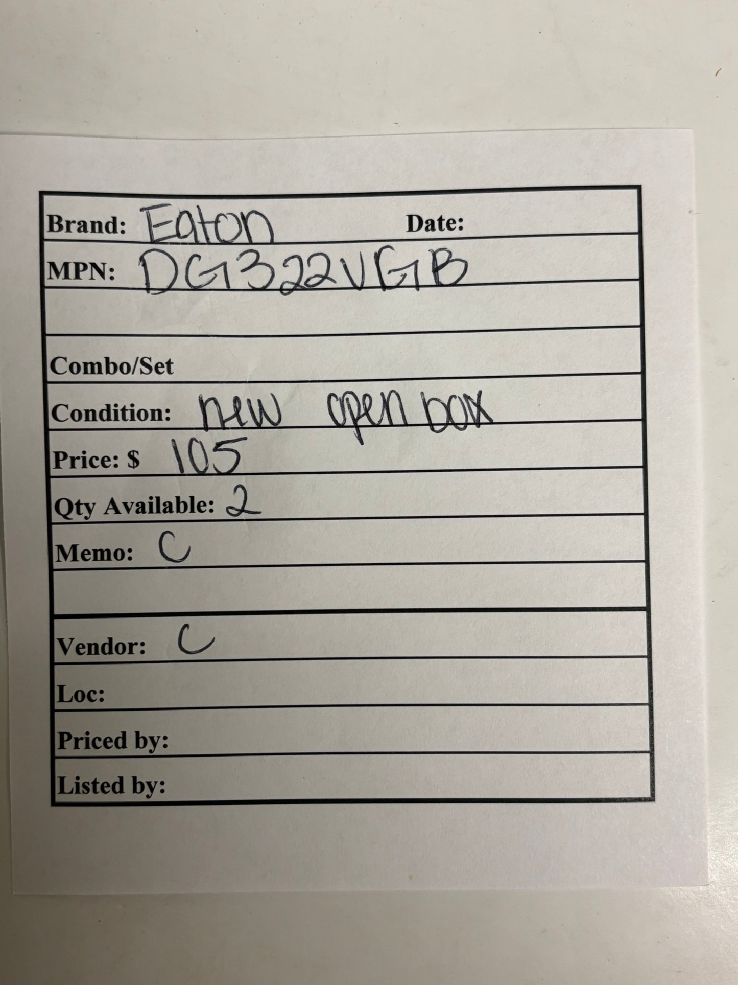 Eaton DG322UGB 60A 240V 3-Pole Non-Fusible Safety Switch, NEMA 1 Enclosure