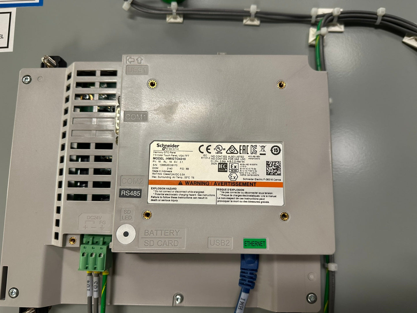 Schneider HMI Alarm Control Panel Interface