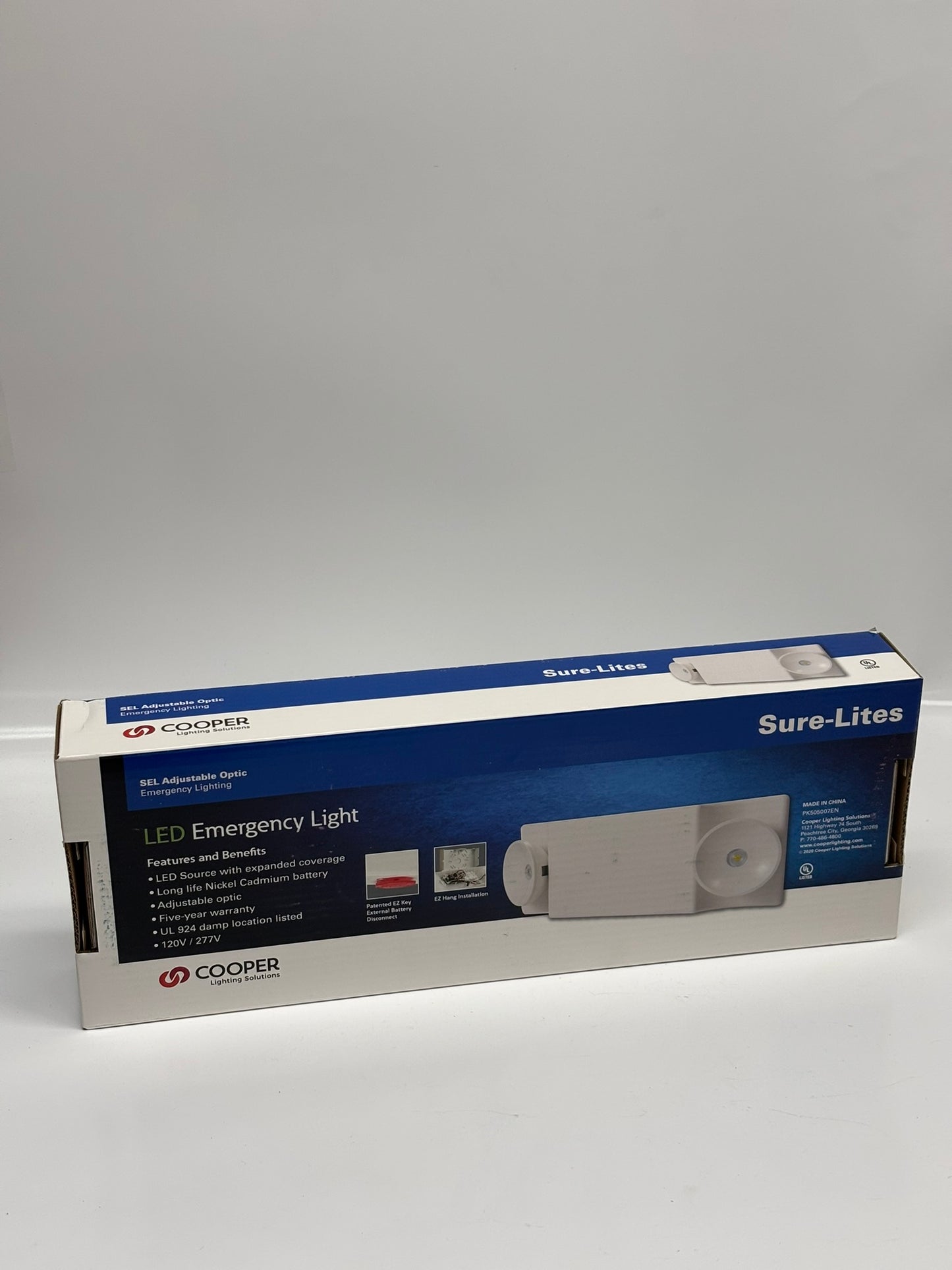 Cooper SEL50 Sure-Lites Emergency Light with Self-Diagnostics and EZ Hang Mounting Feature