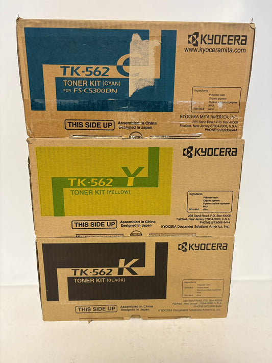 3 OEM Kyocera Mita FS-C5300,C5350,P6030 TK-562CYK Toner Cartridge Same Day Ship