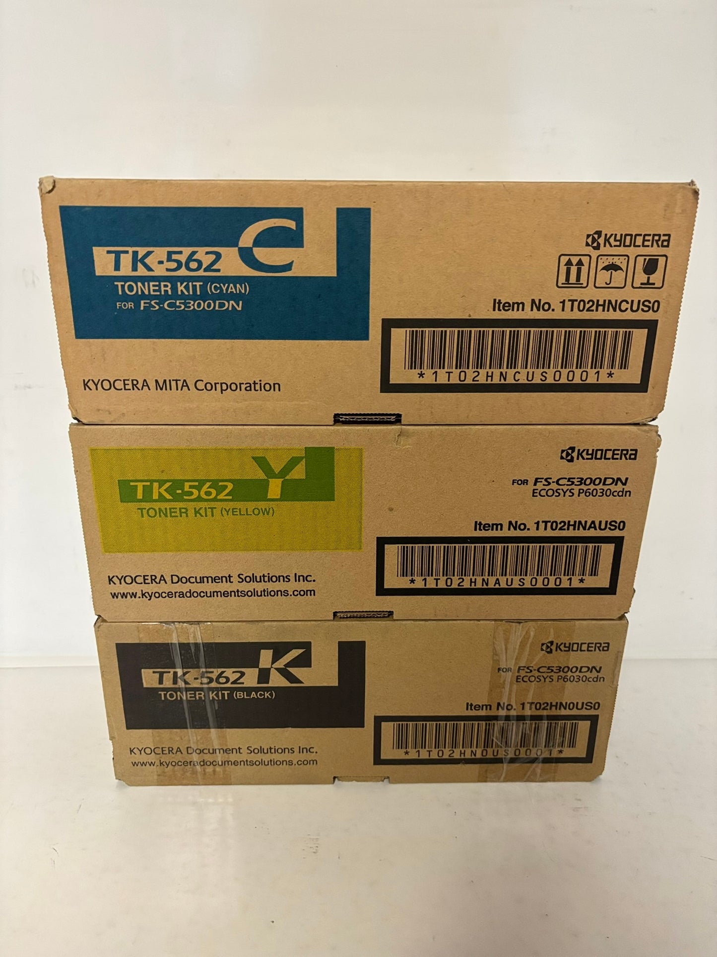 3 OEM Kyocera Mita FS-C5300,C5350,P6030 TK-562CYK Toner Cartridge Same Day Ship