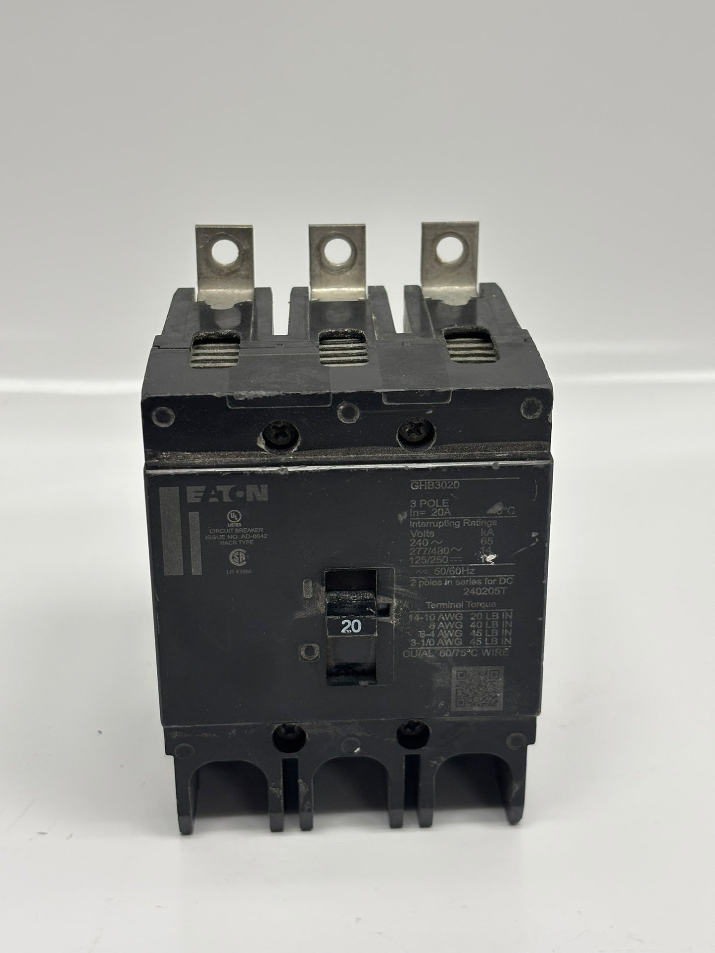 Eaton GHB3020 Series C Complete Molded Case Circuit Breaker, No Box