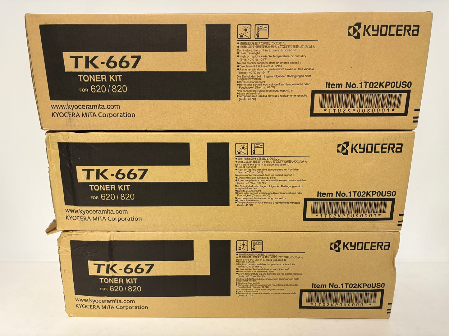 3 OEM Kyocera TASKalfa 620,820 Black Toner Cartridge TK-667  1T02KP0US0