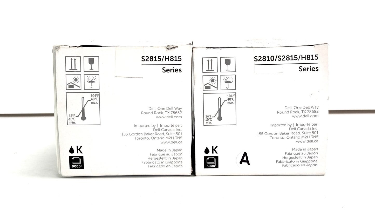 2 Genuine Dell S2815, H815 Black Toners 74NC3, F9G3N (1 Extra HY & 1 standard)