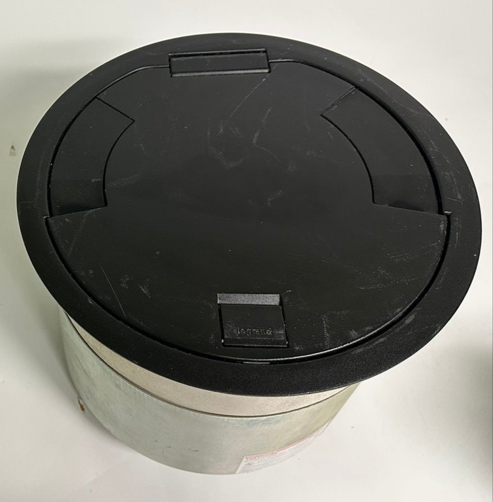 WIREMOLD 10ATCPBK 10" Poke-Thru Device, 8-Gang, Black, Prewired