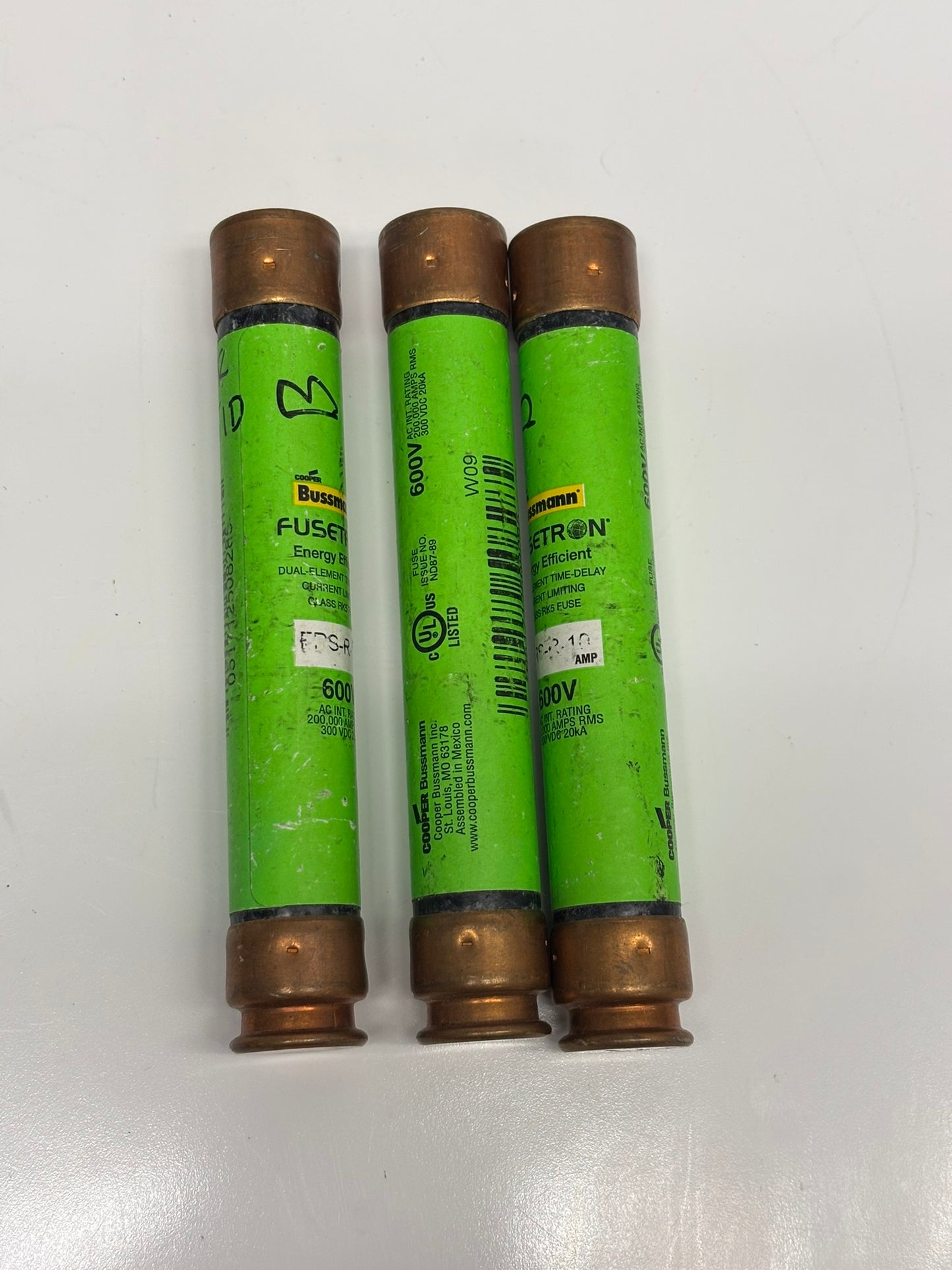 3-Pack Eaton FRS-R-10 Bussmann Series Class RK5 Fuse
