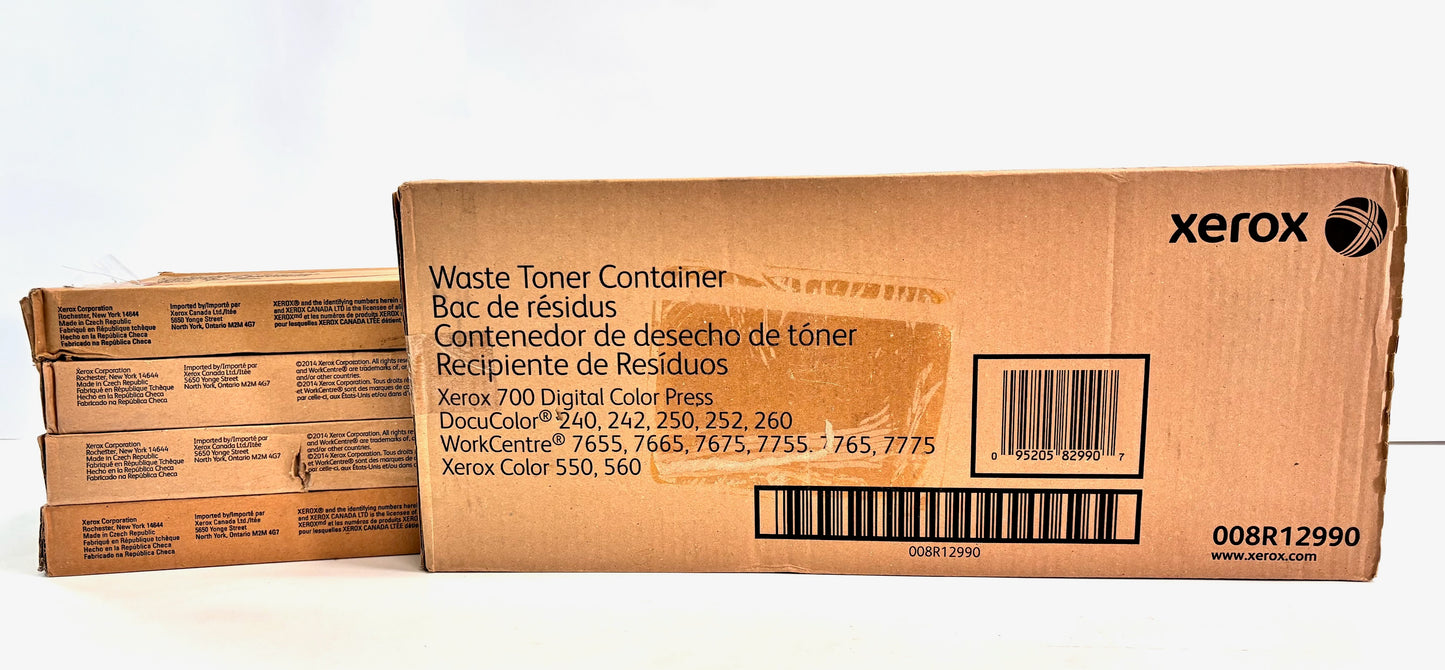 5 Genuine Xerox Color 550, 560 DC240,242,250 Waste Toner Containers 008R12990