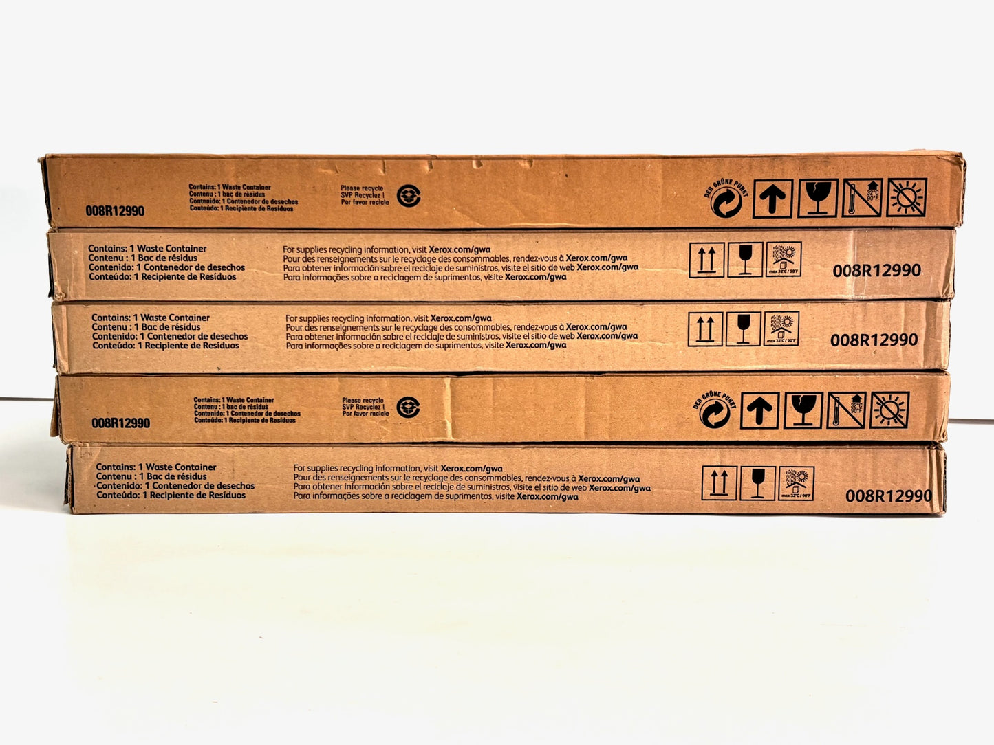 5 Genuine Xerox Color 550, 560 DC240,242,250 Waste Toner Containers 008R12990