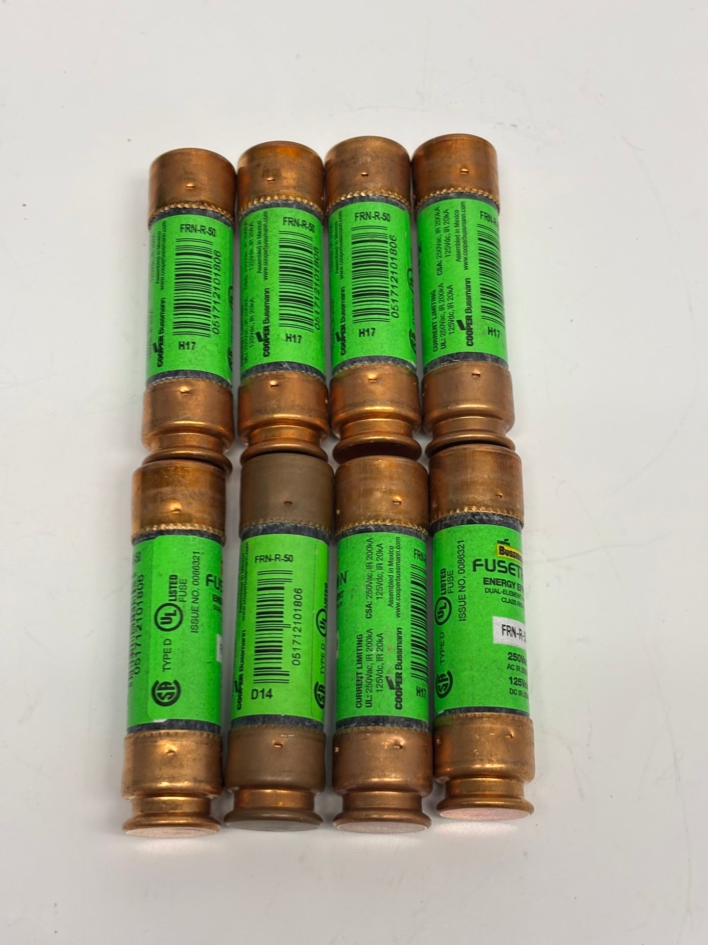 8-Pack Eaton FRN-R-50 Bussmann Series Class RK5 Fuse