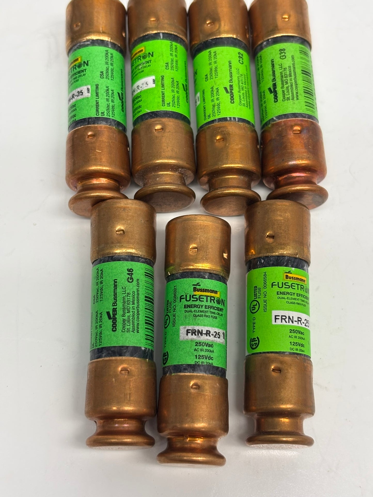 7-Pack Eaton FRN-R-25 Bussmann Series Class RK5 Fuse