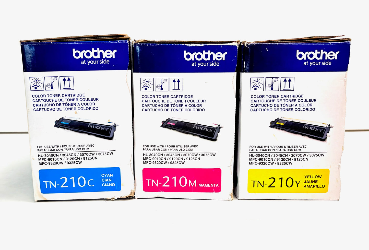 3 Open Genuine Brother HL3040CN Cyan, Magenta & Yellow Toners TN210, TN-210CMY