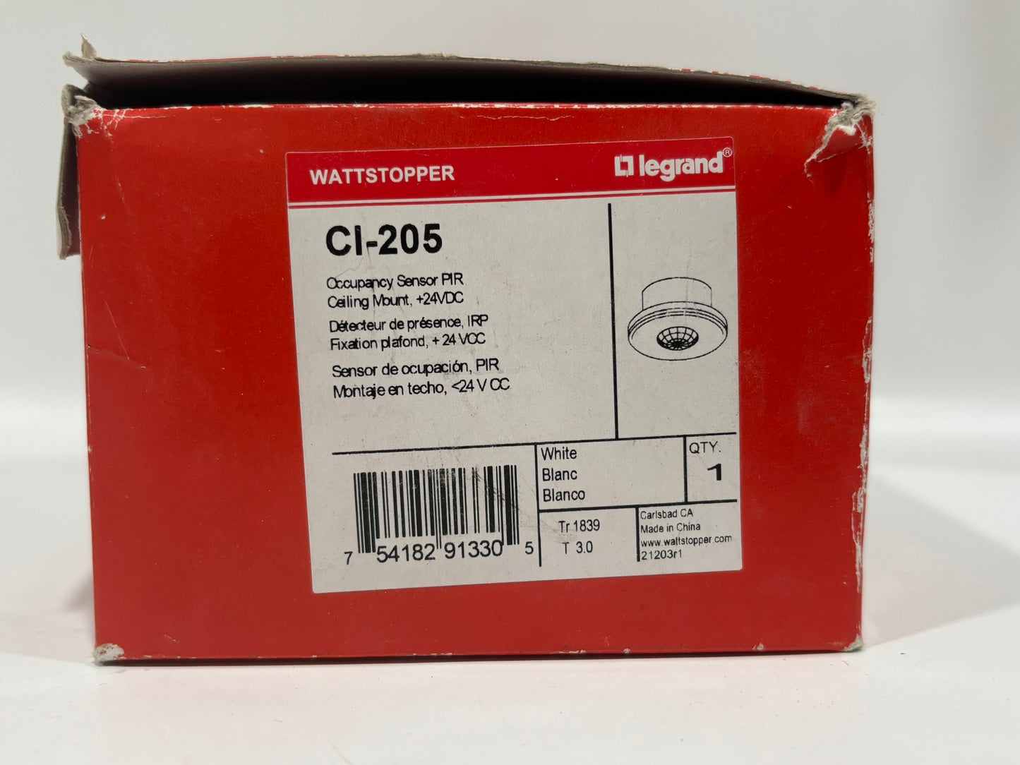 Legrand CI-205 PIR Ceiling Sensor, 360° Detection, 1200 Sq Ft Coverage