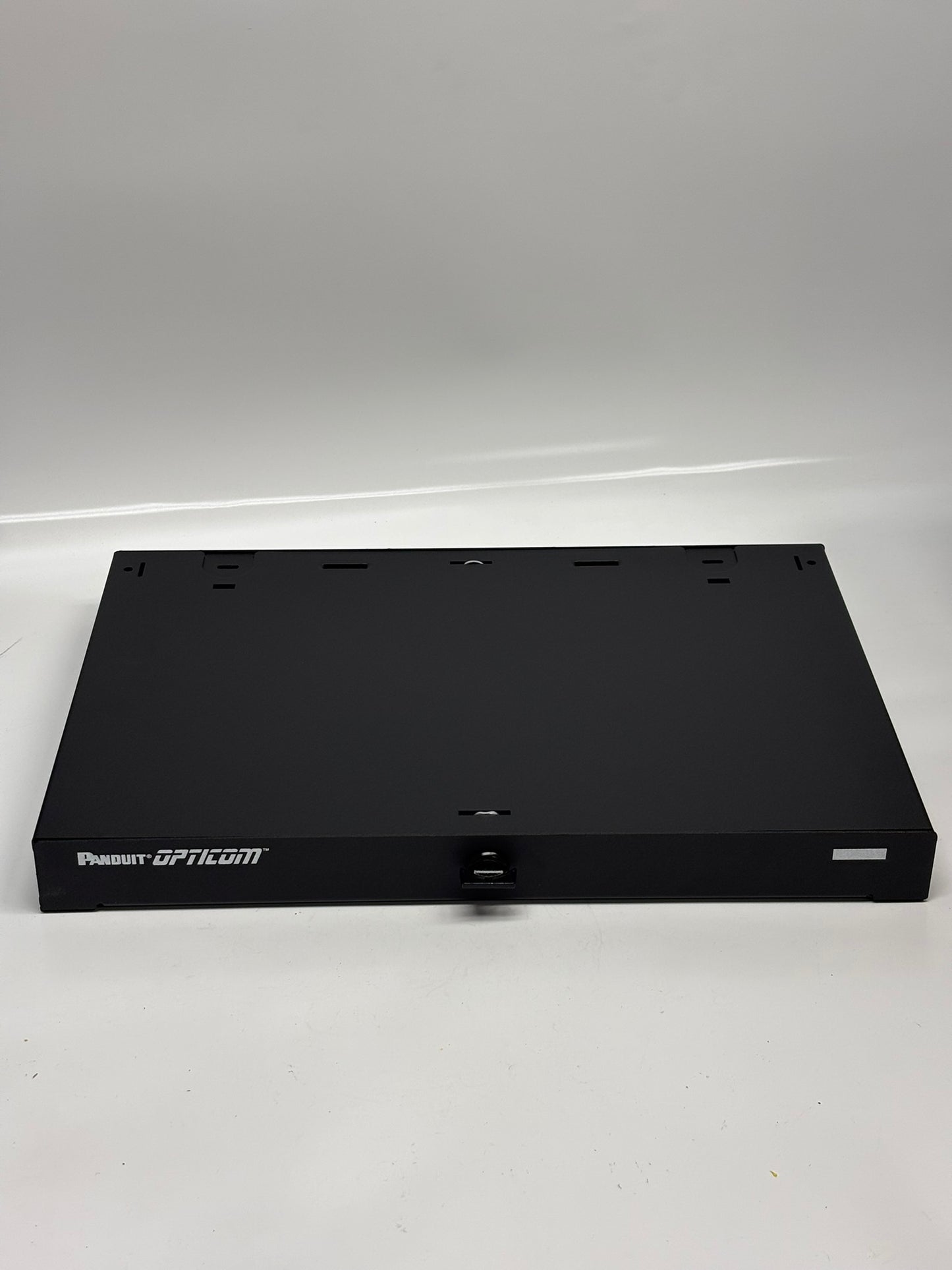 Panduit FRME1 Opticom Enclosure, Fiber Optic Rackmount, 1 RU, 3 Ports, Steel, Black
