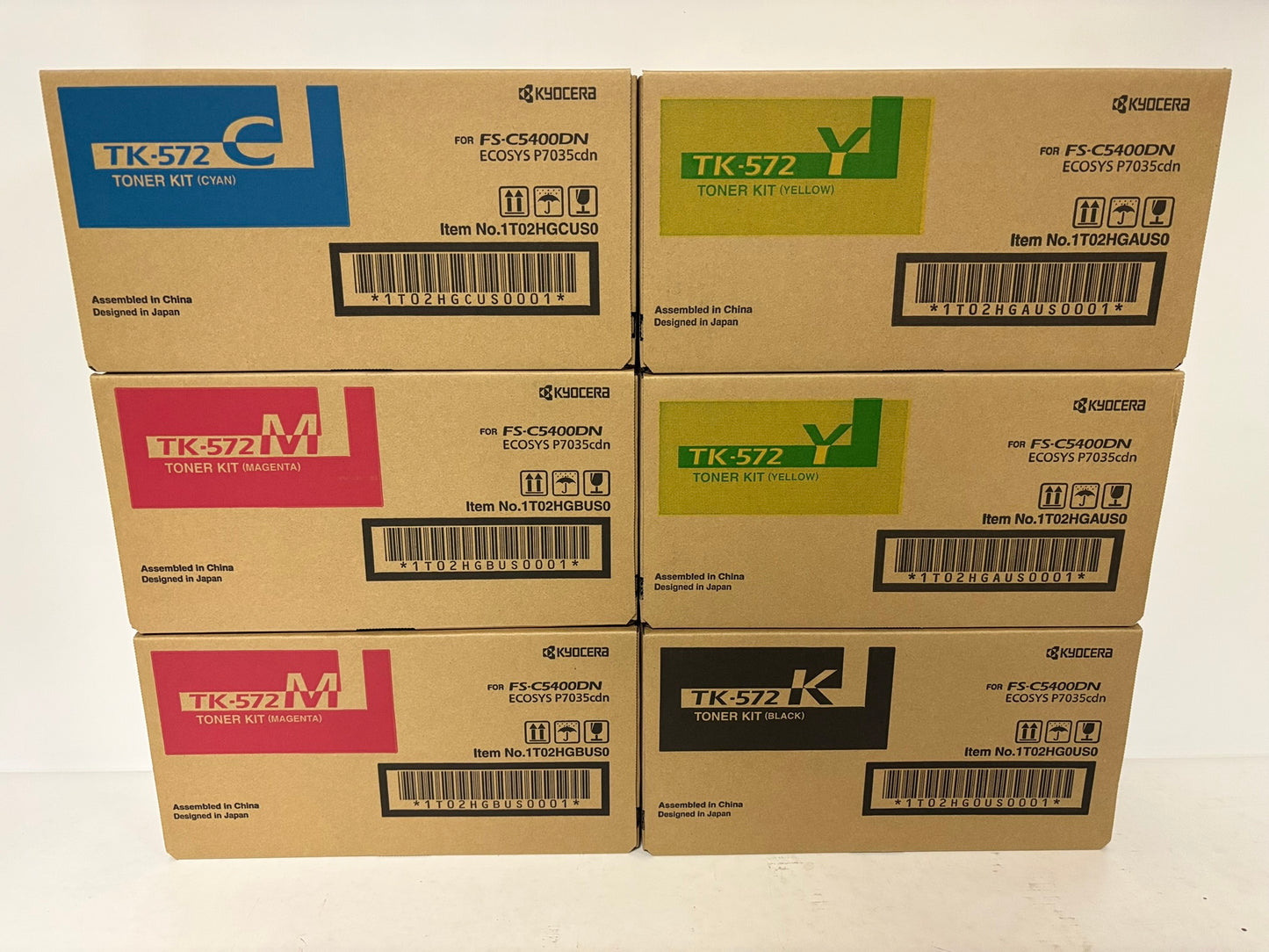 6 OEM Kyocera FS-C5400dn, P7035cdn TK-572 CMMYYK Toner Same Day Shipping!