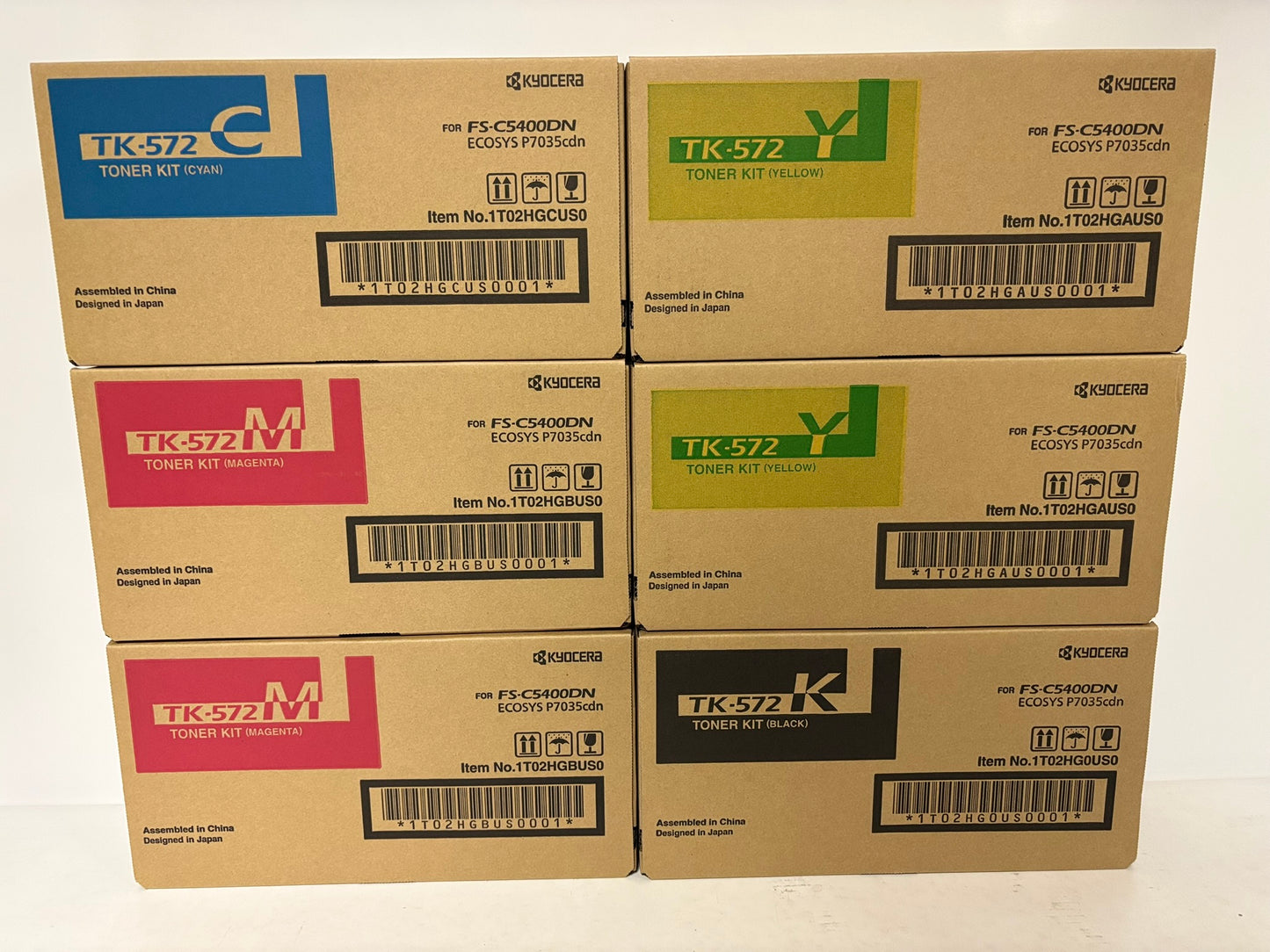 6 OEM Kyocera FS-C5400dn, P7035cdn TK-572 CMMYYK Toner Same Day Shipping!