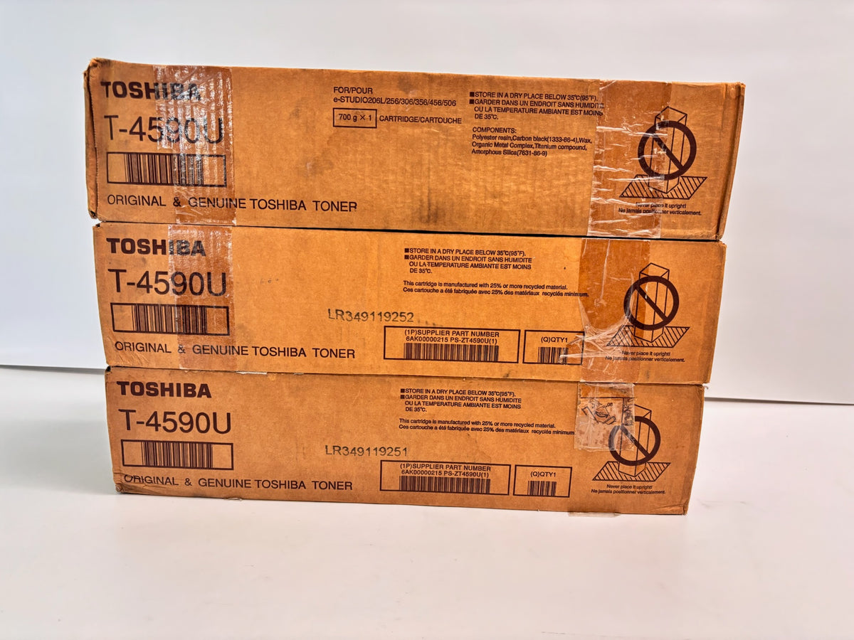 3 Cosmetic Genuine Toshiba 206L,506,456,506 Black Toners T-4590U , T4590U