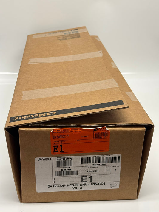 Cooper Lighting 2VT2-LD5-3-FR50-UNV-L835-C01-WL-U 2' Industrial LED Lamp Vaportite Industrial Refrigerated Case
