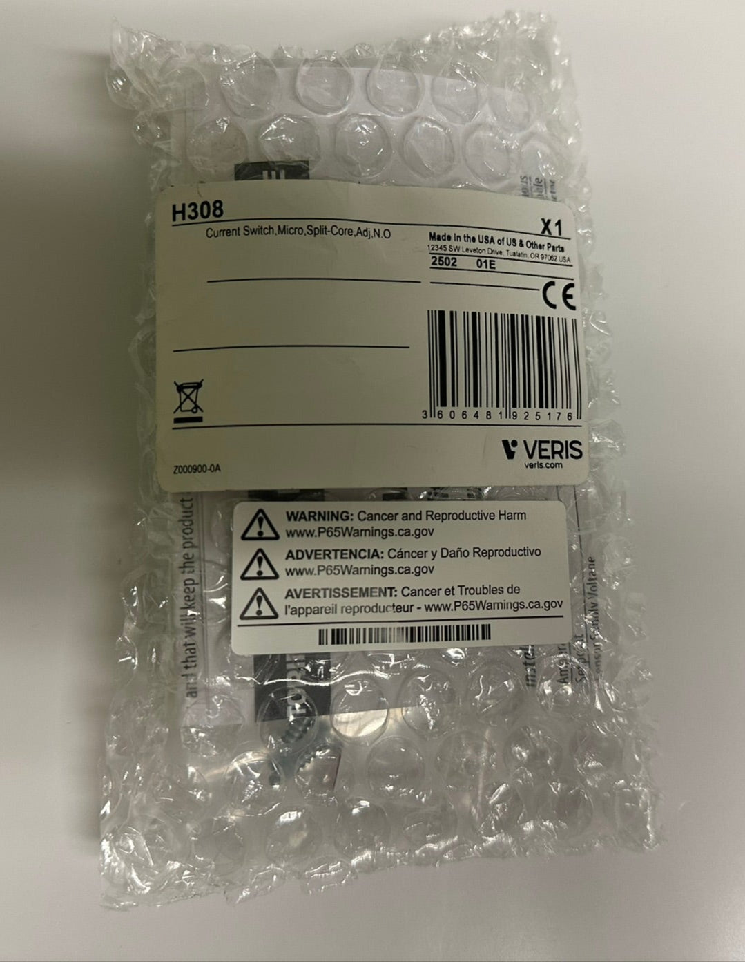 2 PK New Veris H308 Adjustable Split-Core Current Switch, 0.75–50A Range
