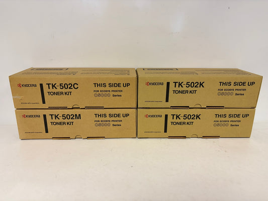 4 OEM Kyocera C5000 Series TK-502 CMKK Toner Cart. 370PD5KM001,D4KM0,D0KM0