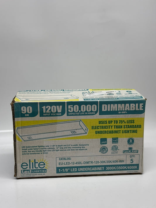 Elite LED Lighting EU-LED-12-450L-DIMTR-120-30K/35K/40K-WH Undercabinet Lighting