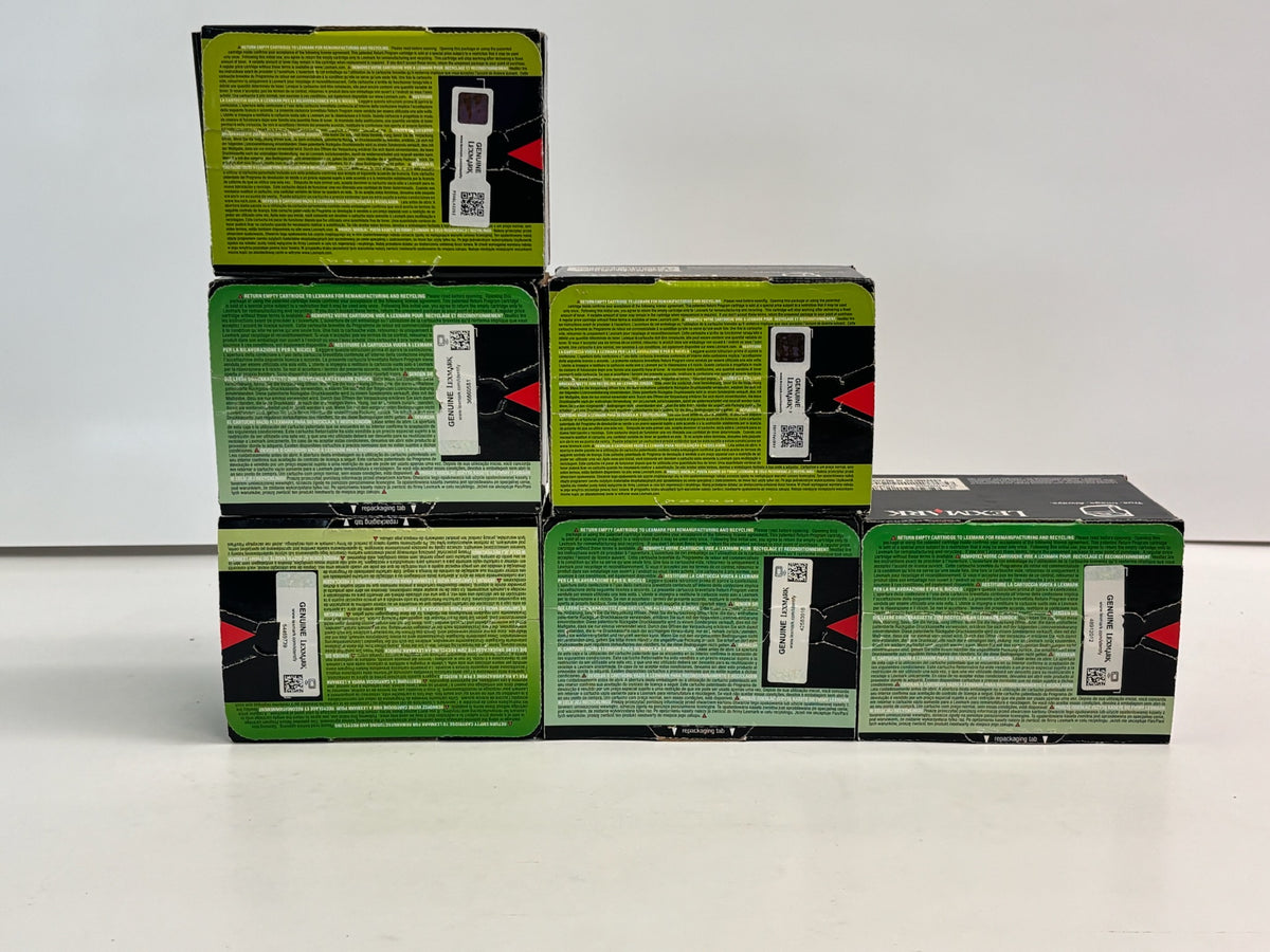 6 OEM Lexmark C544,C546, X544Cyan, Yellow, Black Toners C544X1CG,1YG,1KG