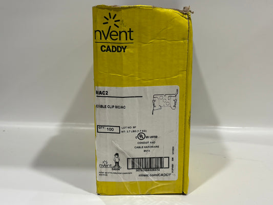 100-Pack NVENT Caddy MAC2 Mc/Ac Cable To Stud Clip 1/8" Max Flange 14-2 To 10-3 Mc/Ac (Copy)