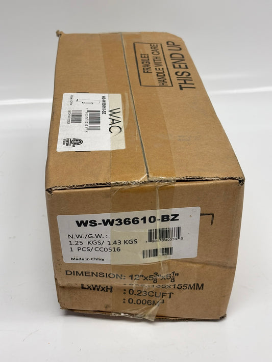 WAC Lighting WS-W36610-BZ Caliber Outdoor Bronze Wall Sconce 3000K
