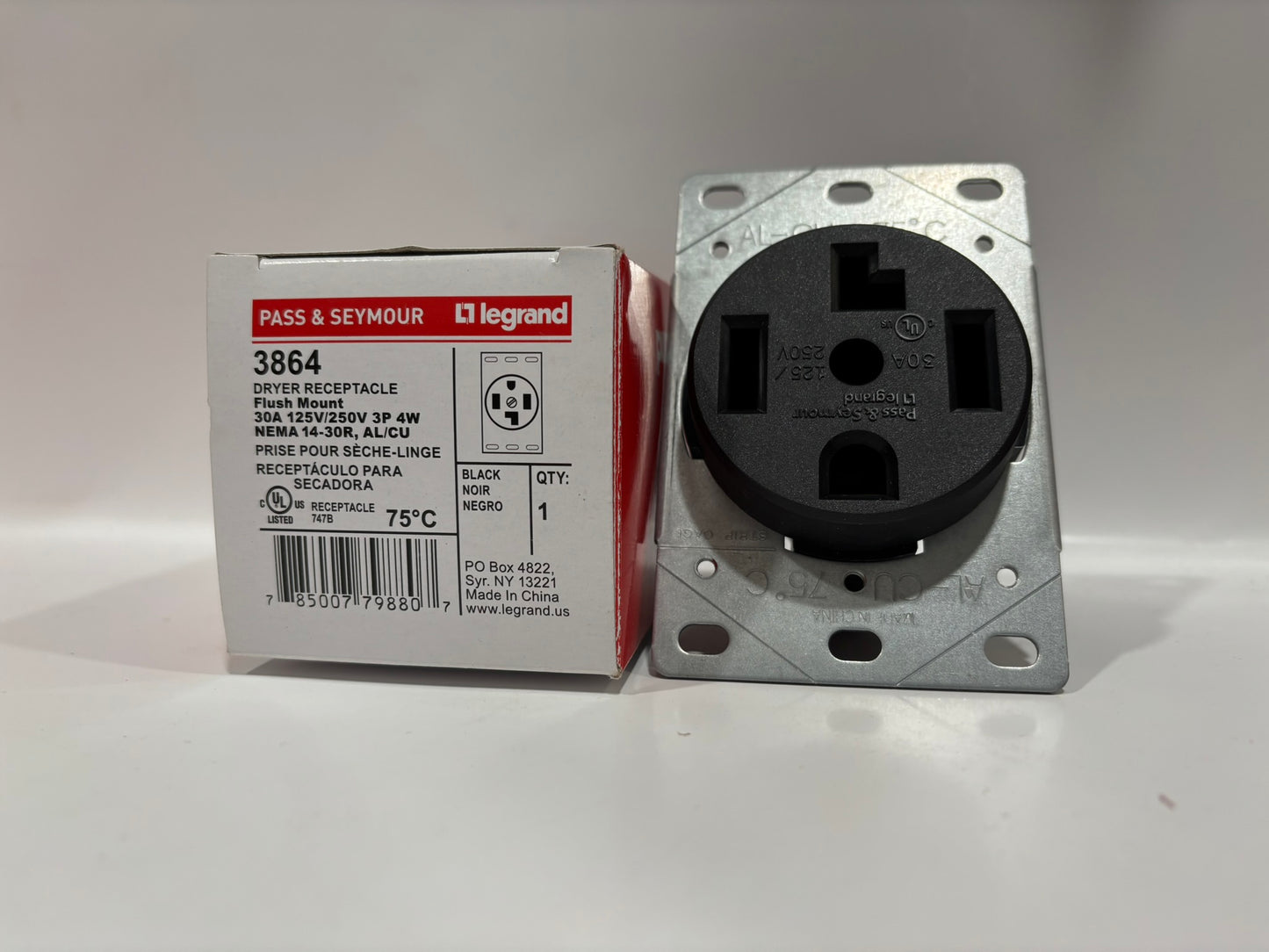 10 PK Legrand 3864 30A 125/250V NEMA 14-30R Straight Blade Receptacle