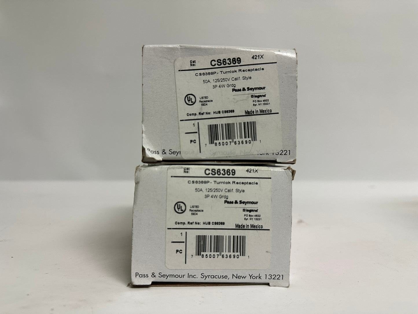 2 PK Legrand Pass & Seymour CS6369 50A 125/250V Locking Receptacle, New