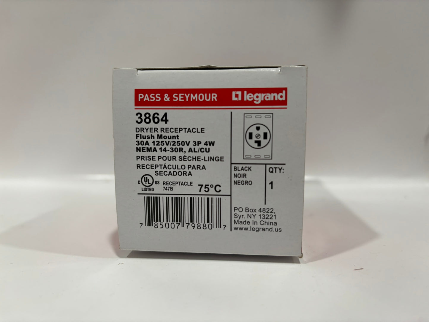 10 PK Legrand 3864 30A 125/250V NEMA 14-30R Straight Blade Receptacle