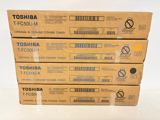 4 Genuine Toshiba eSTUDIO 2555C,3055C,C4555C,5055C T-FC50U MYKK Toners