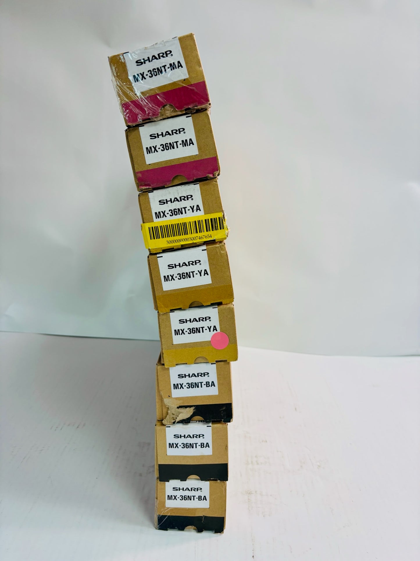 8 Genuine Sharp MX-2610N,MX-3110N Magenta, Yellow, & Black Toner MX-36NT MYK