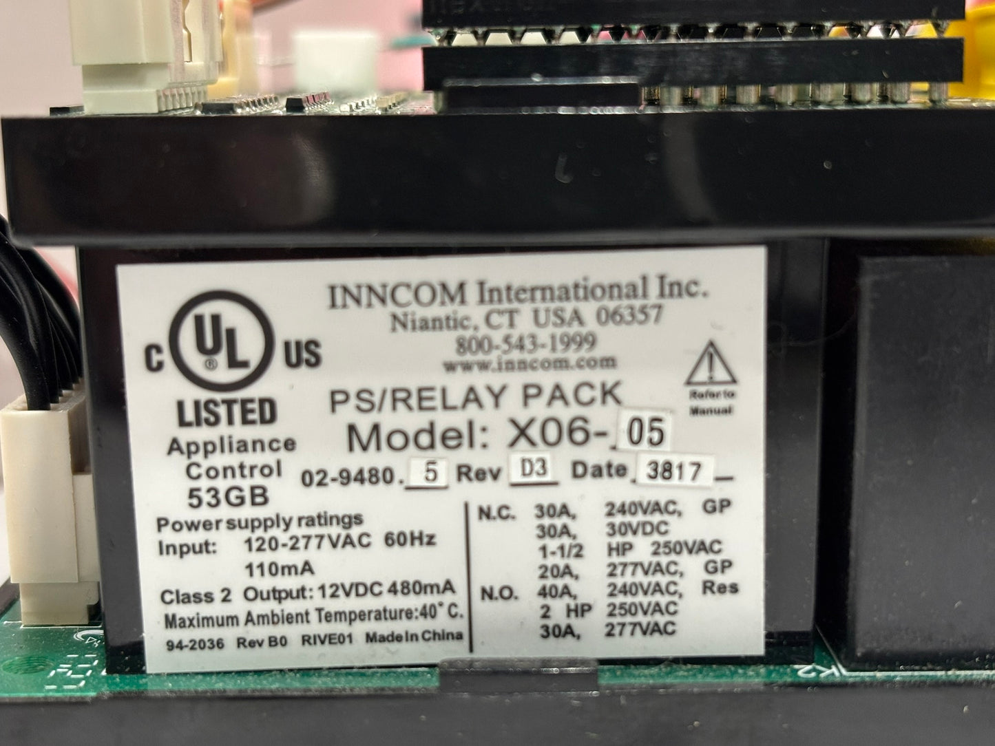 Honeywell 03-0480-X06-510 Relay Pack, 5 Outputs, 100–277VAC, DIN Rail Mount