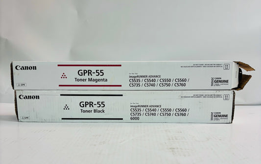 2 Open Genuine Canon iRA C5535i,C5535i II Magenta & Black Toner GPR-55 MK