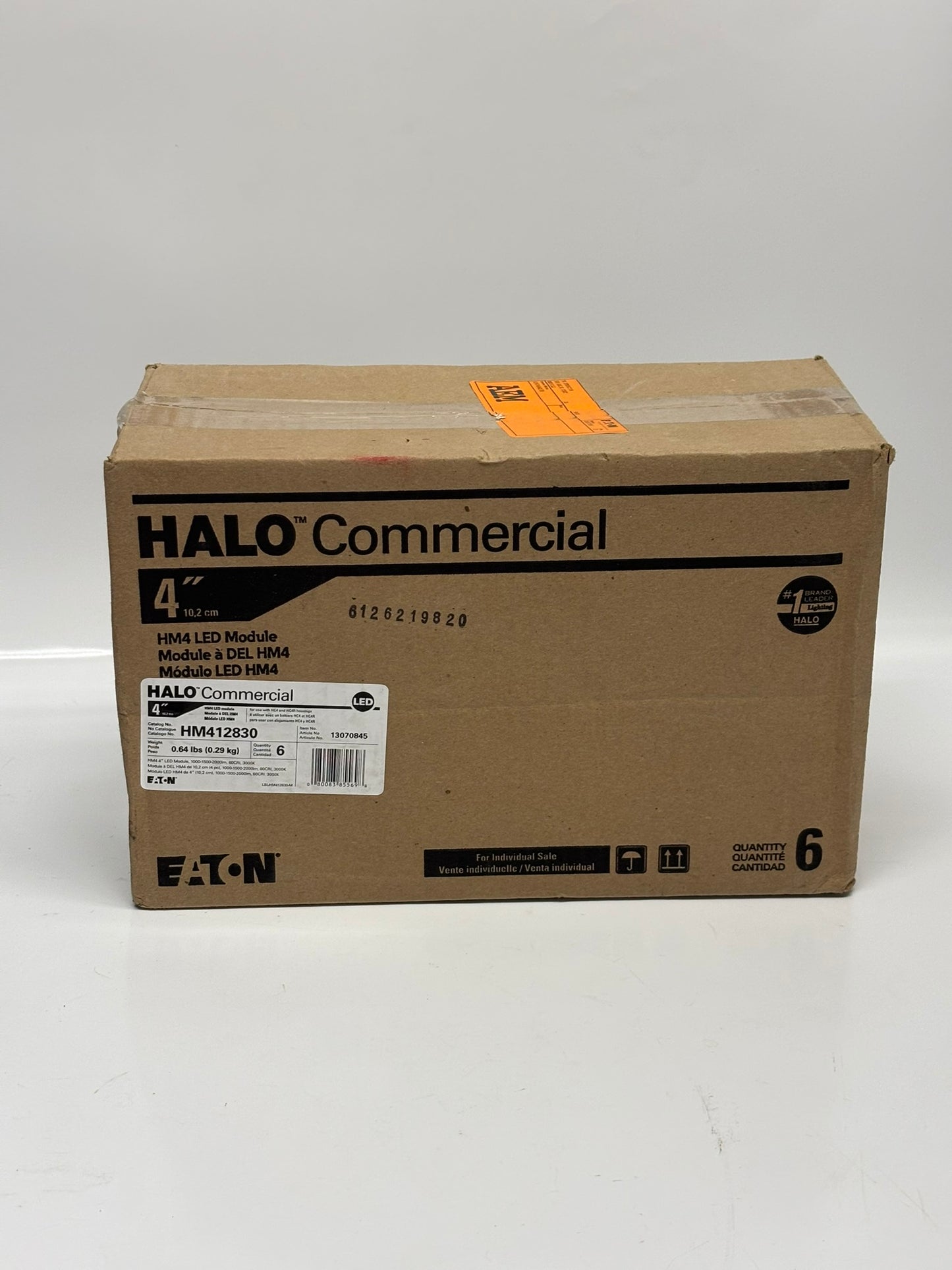 6-Pack Eaton HM412830 Halo Recessed Commercial  4" LED Module, 1000 - 2000 Lumens, 80 CRI, 3000K Color Temperature