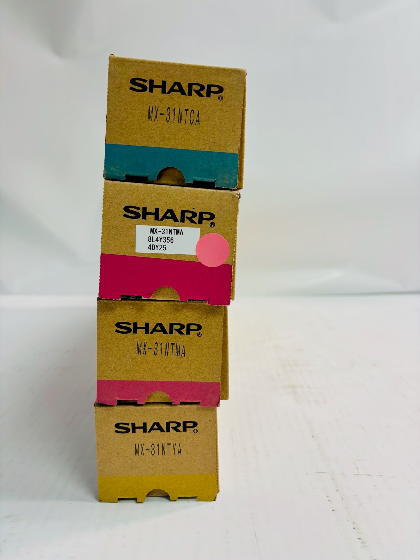 4 Genuine Sharp MX-2600N, MX-3100N Cyan, Magenta & Yellow Toner MX-31NT CMY