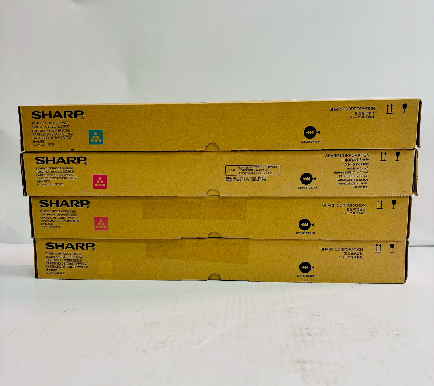 4 Genuine Sharp MX-2600N, MX-3100N Cyan, Magenta & Yellow Toner MX-31NT CMY