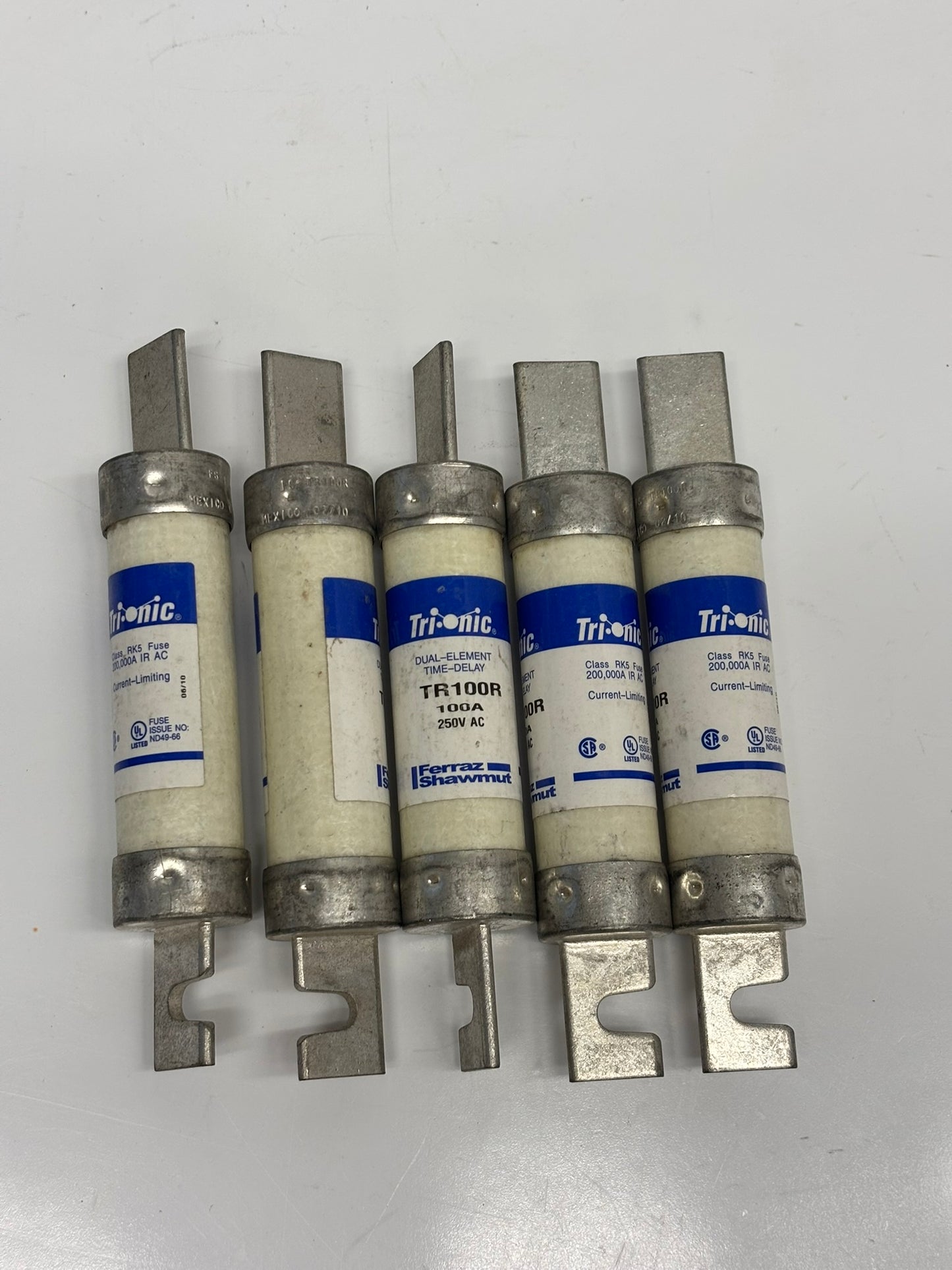 5-Pack Mersen TR100R Blade Tri-Onic® Fuse TR-R Class RK5 Time-Delay 250VAC 250VDC 100A
