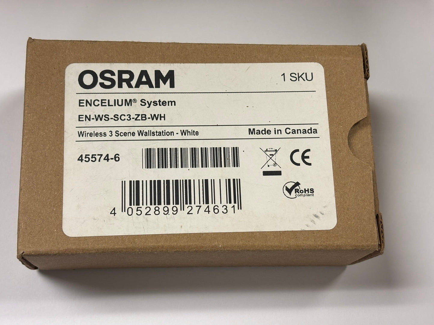 OSRAM EN-WS-SC3-ZB-WH Zigbee 3-Button Wireless Scene Dimming Wallstation