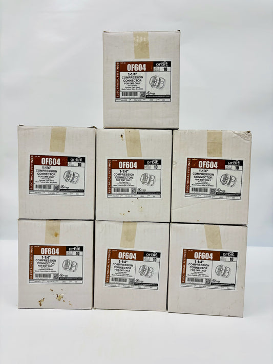 70 Pk Orbit OF604 1-1/4 in Zinc EMT Compression Connector