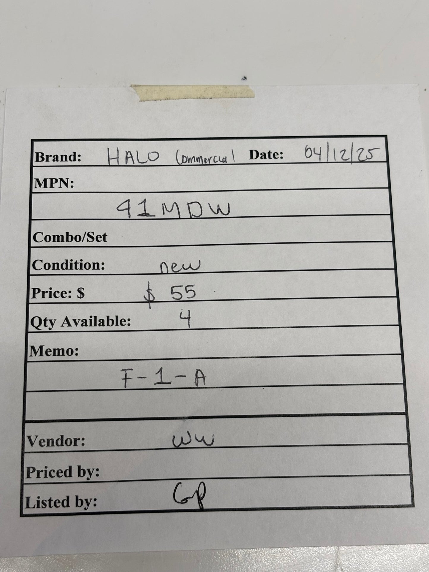 Cooper Lighting 41MDW Halo Commercial 4" Lens Medium Downlight Reflector