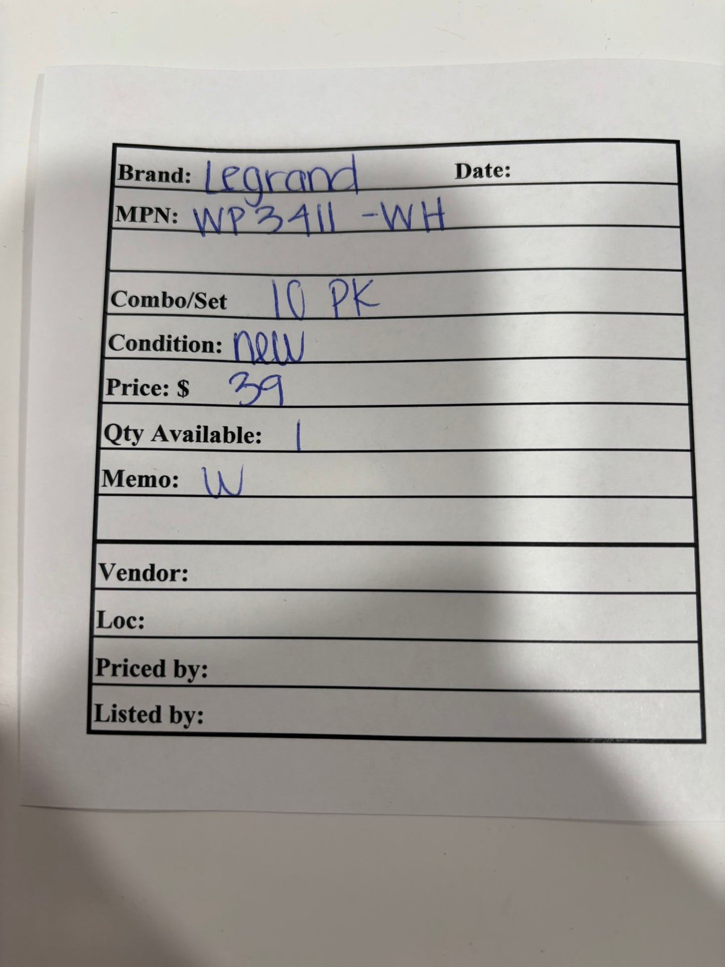Legrand WP3411-WH 1-Port Decorator Strap for Keystone Inserts