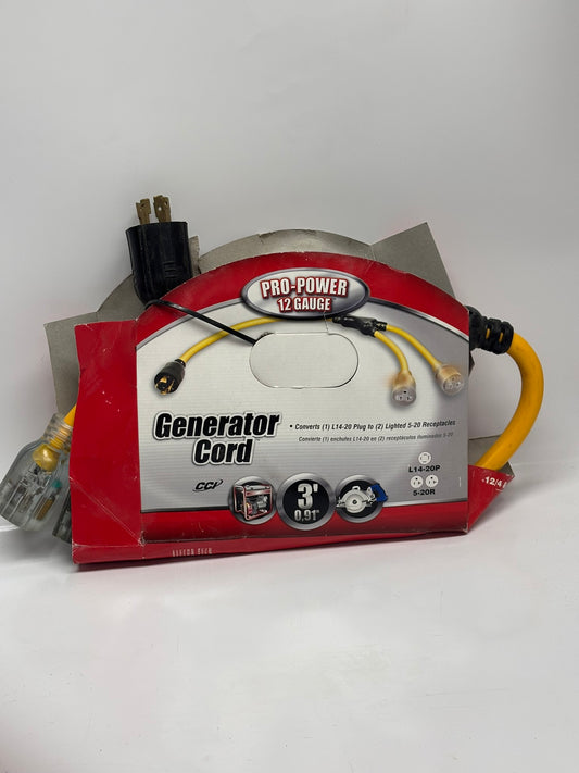 Coleman Cable  019248802 Generator Power Cord Adapter 12/4 STOW 250 V 3 ft. L Yellow