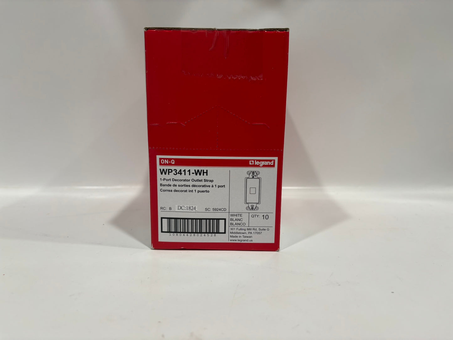 Legrand WP3411-WH 1-Port Decorator Strap for Keystone Inserts