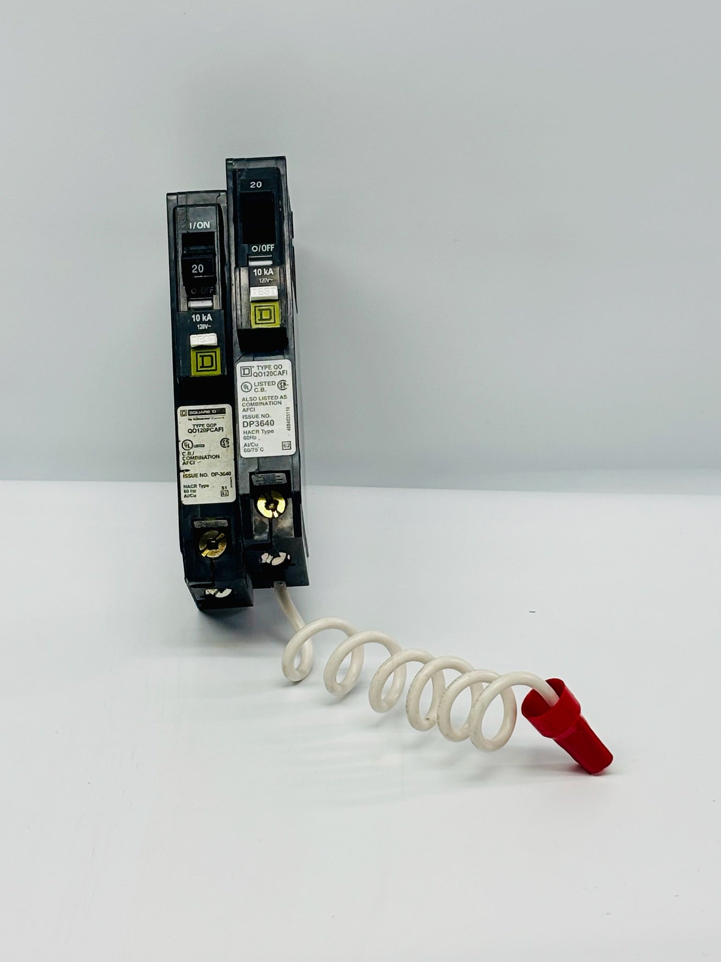 2 Pk Square D QO120PCAFI 20 Amp 1-Pole Plug-On Neutral AFCI Circuit Breaker