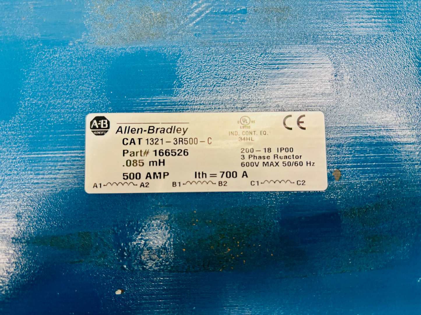 Allen Bradley CAT1321-3R500-C 500 Amp Three Phase Line Reactor