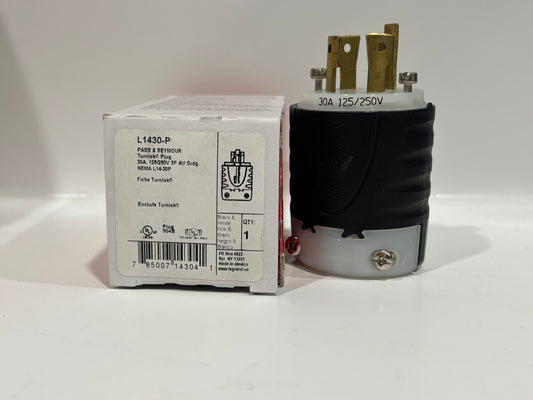10 PK Legrand L1430-P 30A 125/250V NEMA L14-30P Locking Plug, Industrial Grade