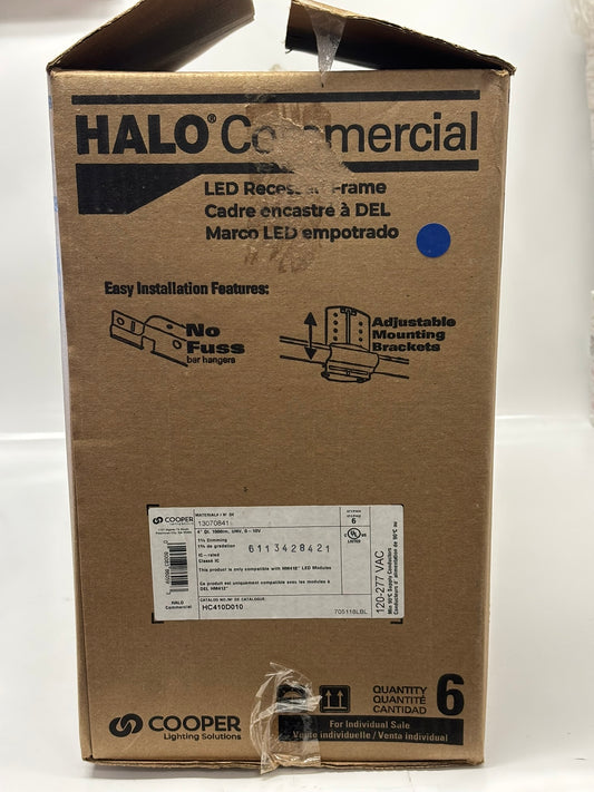 6-Pack Cooper Lighting HC410D010 Halo Commercial LED Recessed Frame
