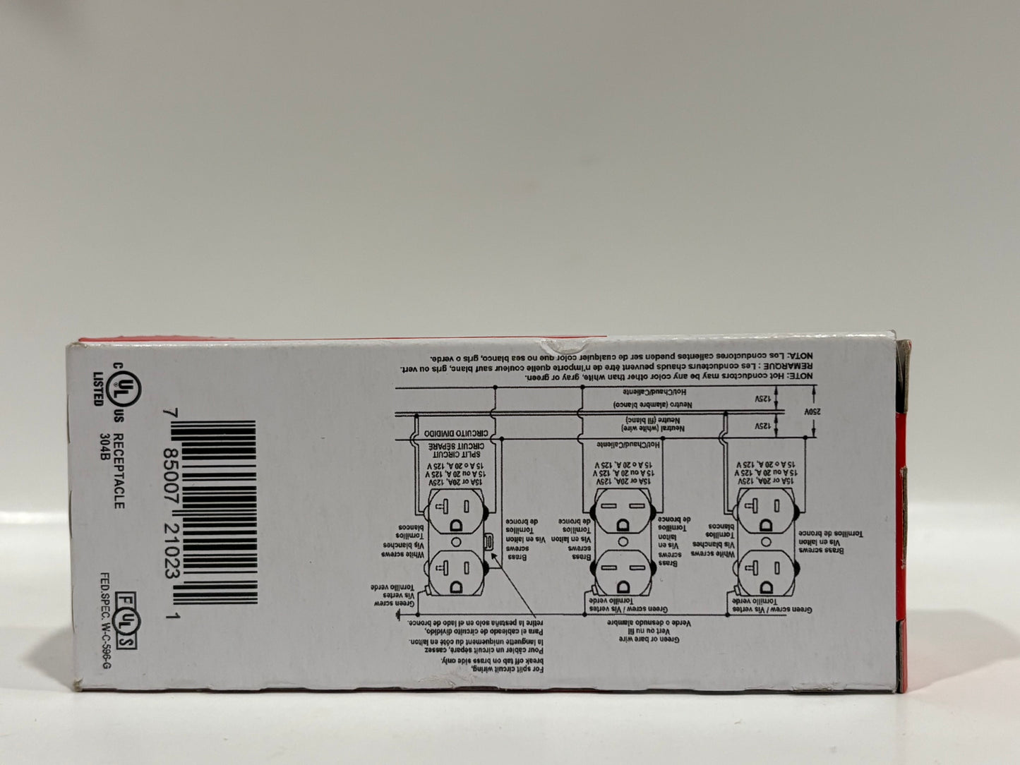 9 PK Legrand CRB5362-W 20A 125V Commercial Grade Duplex Receptacle, Nylon Face