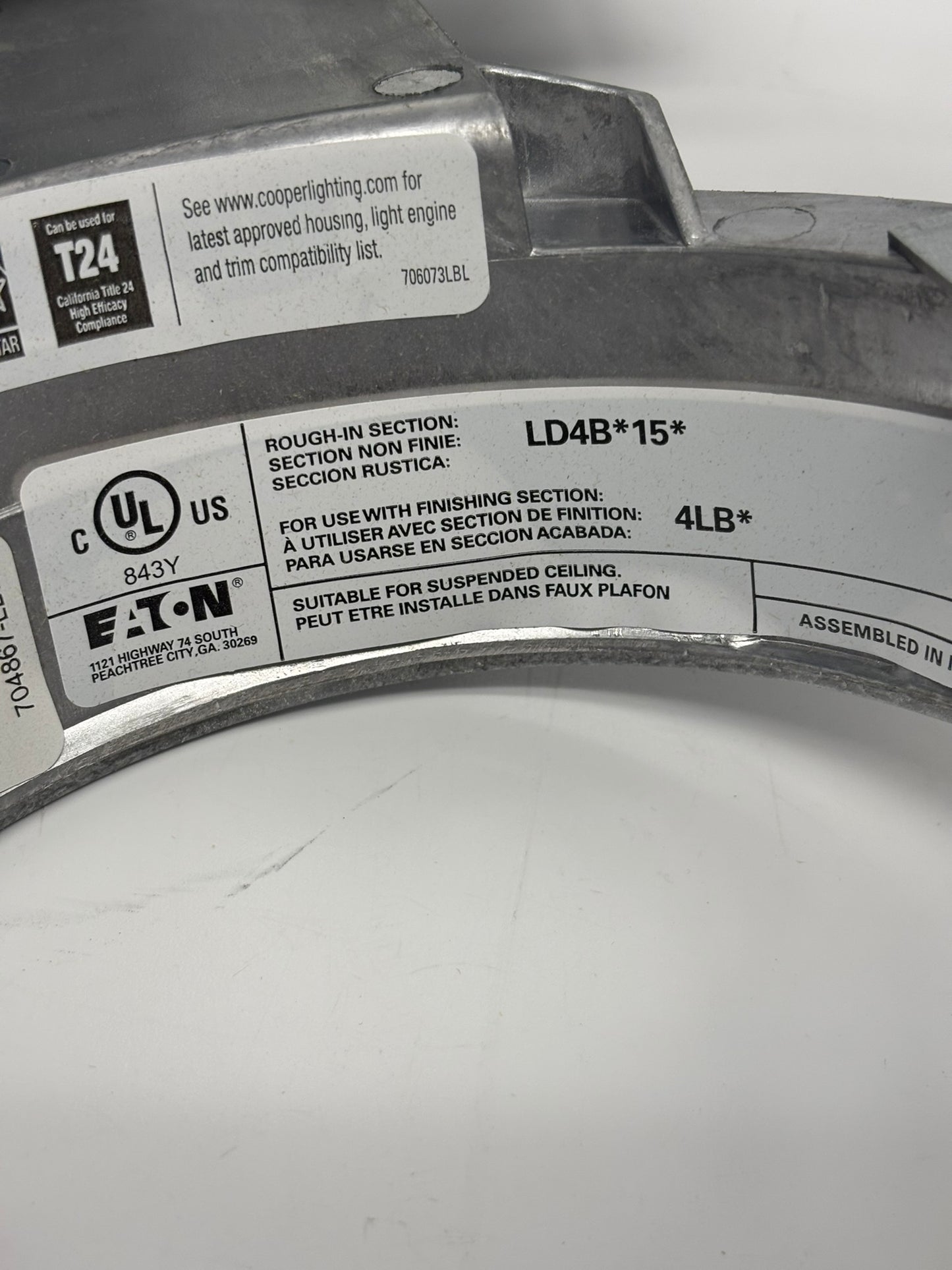 6-Pack Eaton LD4B15D010TR Cooper Lighting LED Downlight, Die Cast Aluminum
